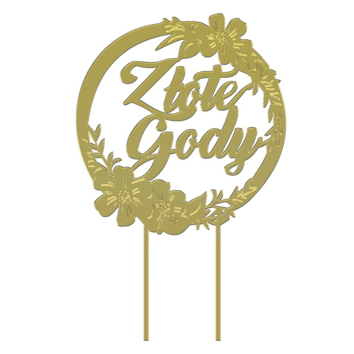 Topper na tort - Rocznica ślubu Złote Gody