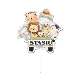 Topper na tort - imię safari