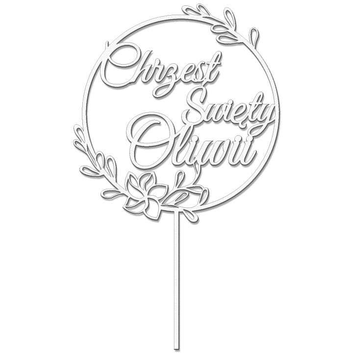 Topper na tort - Chrzest święty + imię