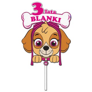 Topper na tort - urodziny + imię Skye