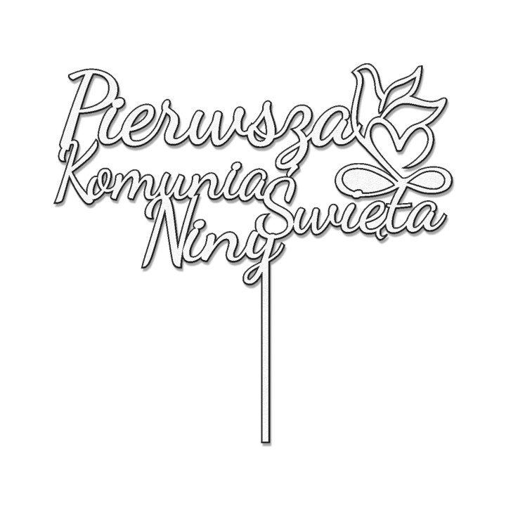 Topper na tort - Pierwsza Komunia Święta + Imię
