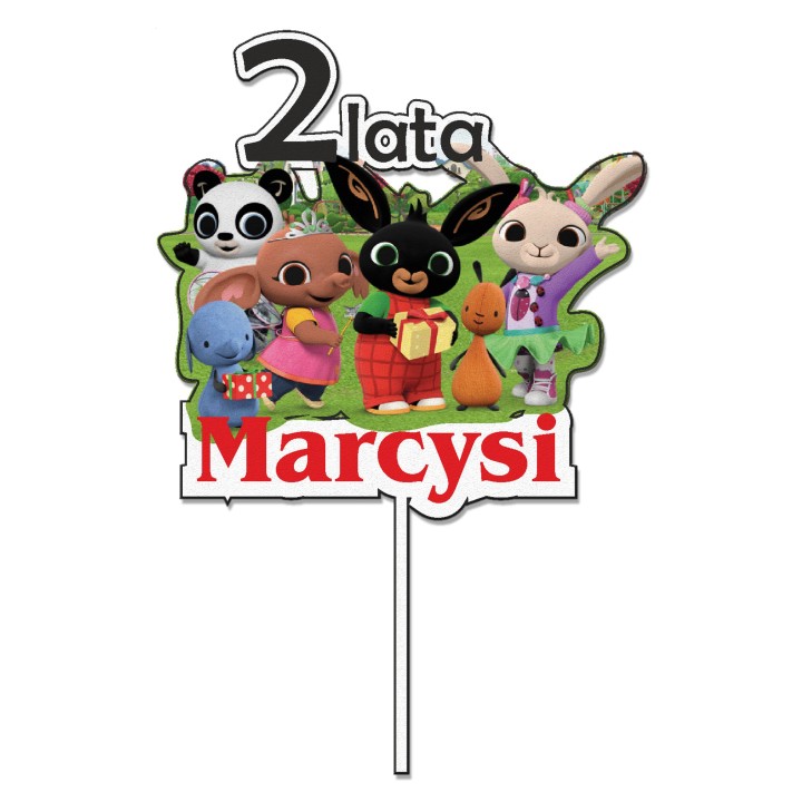 Topper na tort - urodziny + imię Bing