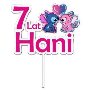 kopia Topper na tort - urodziny + imię Stich