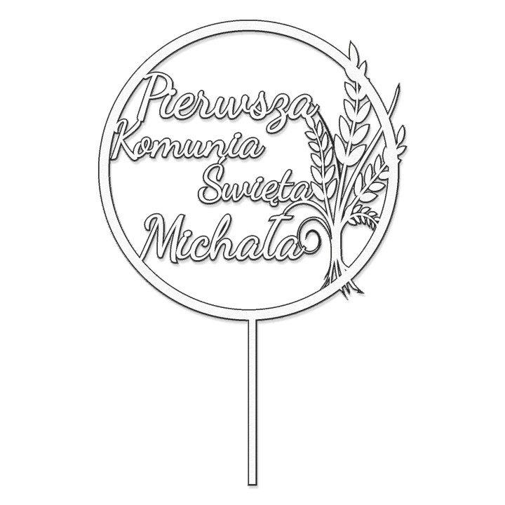 Topper na tort - 1 komunia Święta + imię