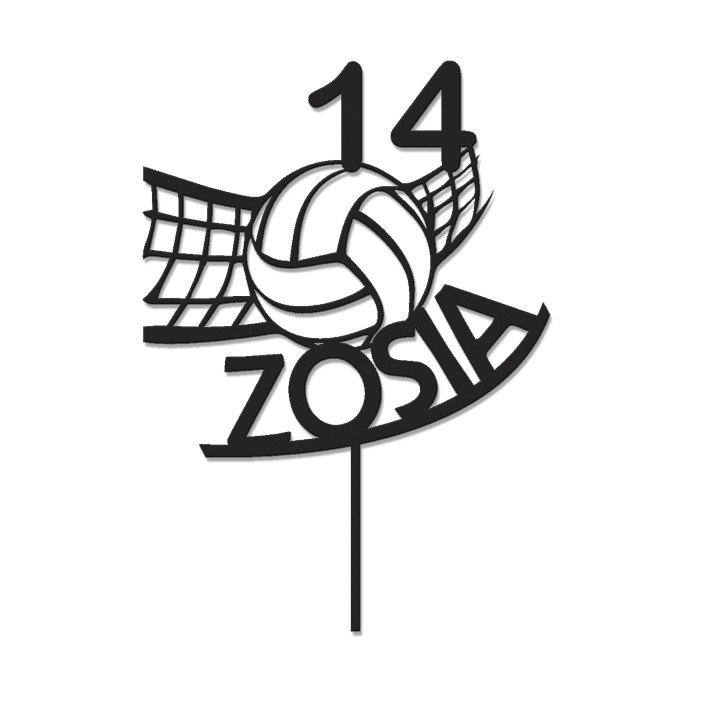 Topper na tort - urodziny + imię siatkarz