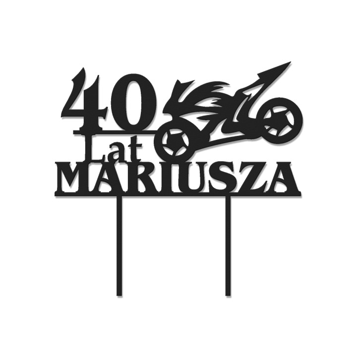 Topper na tort - urodziny + imię ścigacz