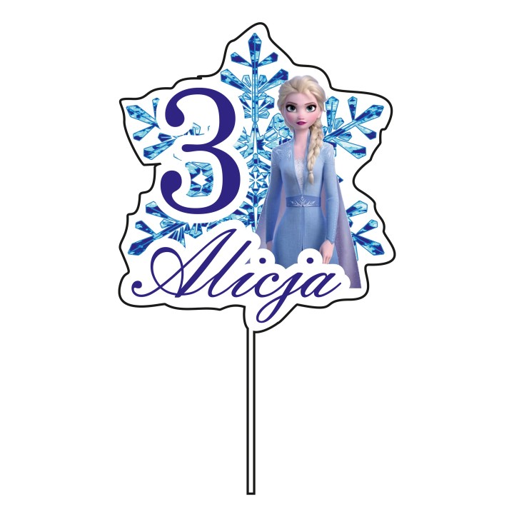 Topper na tort - urodziny + imię Elza