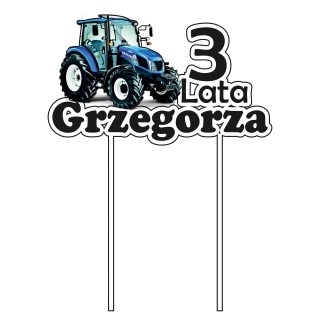 Topper na tort - urodziny + imię traktor