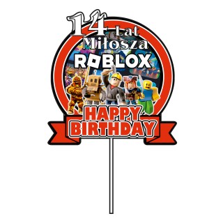 Topper na tort - urodziny + imię Roblox