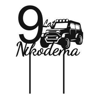Topper na tort - urodziny + imię Samochód