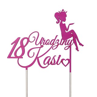Topper na tort - Urodziny + imię Kobieta