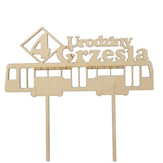Topper na tort - urodziny + imię Tramwaj