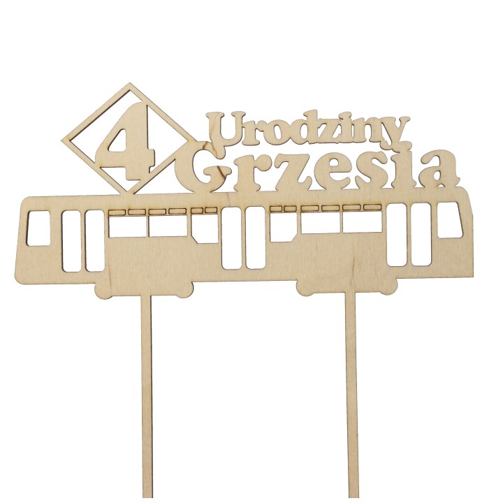 Topper na tort - urodziny + imię Tramwaj