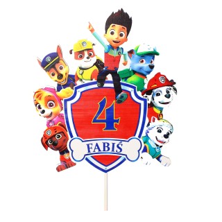 Topper na tort - urodziny + imię Psi Patrol