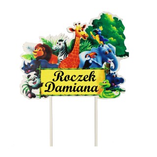 Topper na tort - urodziny + imię Safari