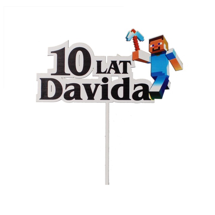 Topper na tort - urodziny + imię Minecraft