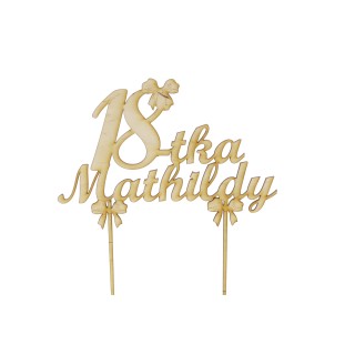 Topper na tort - Urodzinowa 18-stka + Imię