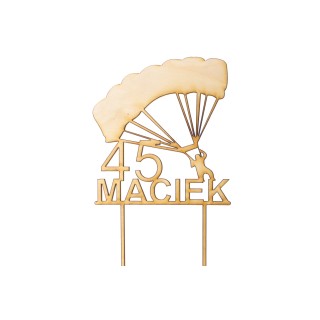 Topper na tort - Urodziny + Imię spadochroniarz