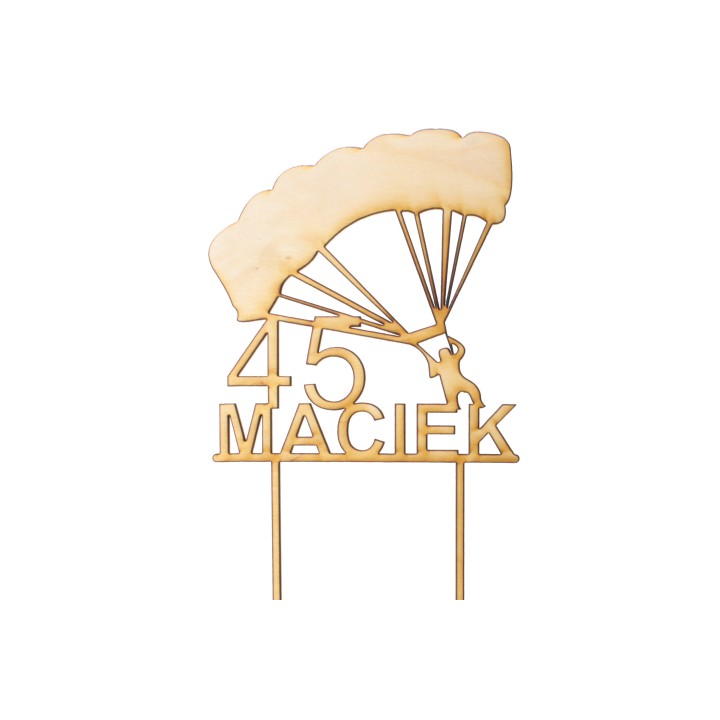 Topper na tort - Urodziny + Imię spadochroniarz