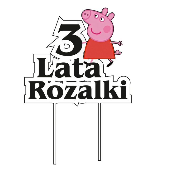 Topper na tort / ciasto - urodziny + imię Peppa