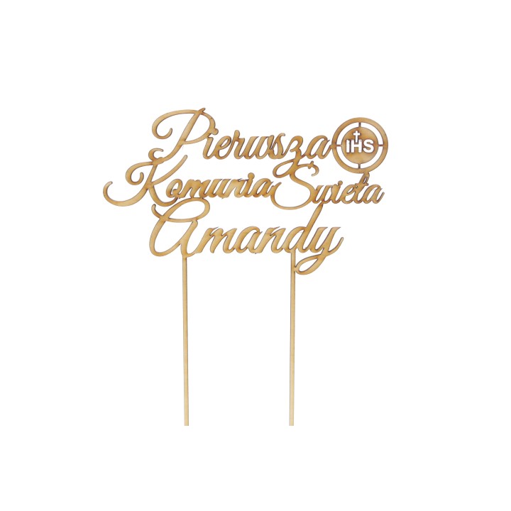 Topper na tort - Pierwsza Komunia Św + imię