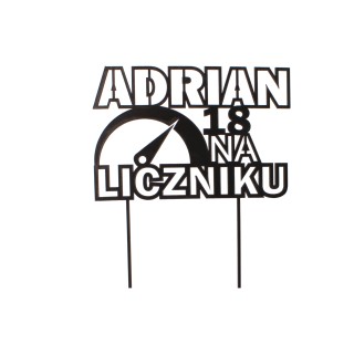 Topper na tort - urodziny + imię Licznik