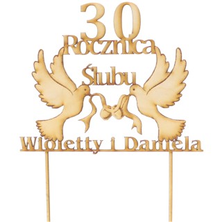 Topper na tort / ciasto - rocznica, urodziny, ślub