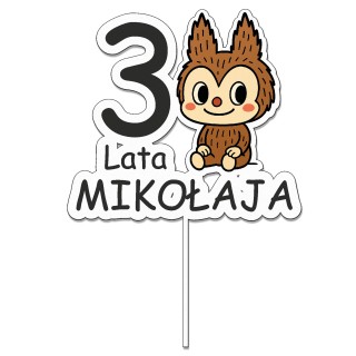 kopia Topper na tort - urodziny + imię Labubu