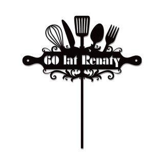 Topper na tort - urodziny + imię kucharka