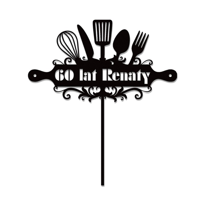 Topper na tort - urodziny + imię kucharka