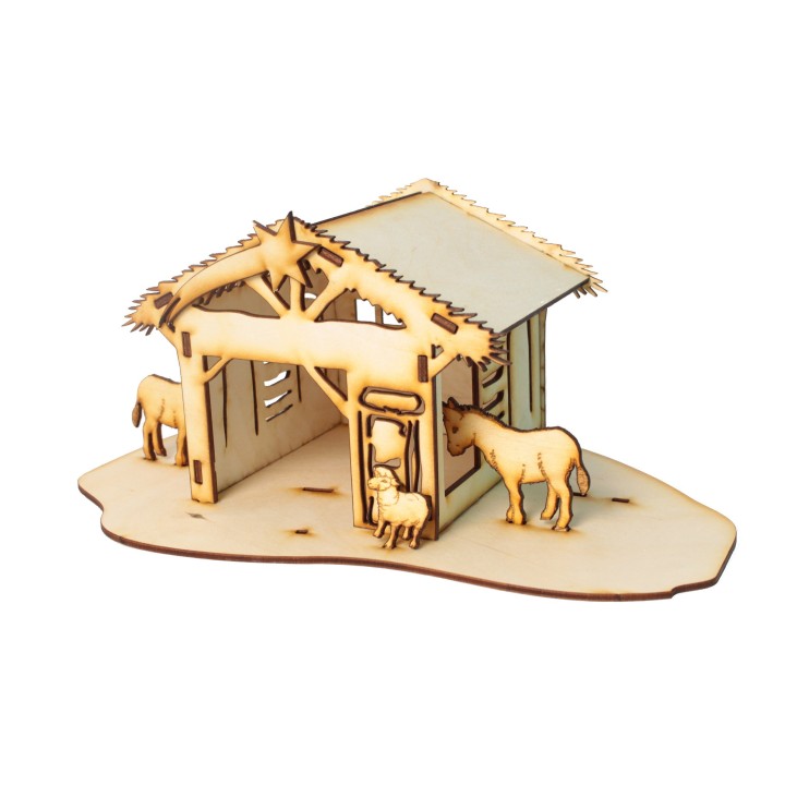 Drewniana szopka bożonarodzeniowa – dekoracja świąteczna