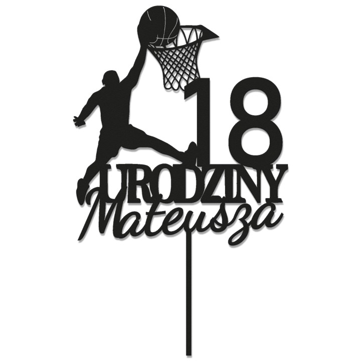 Topper na tort - urodziny + imię koszykarz