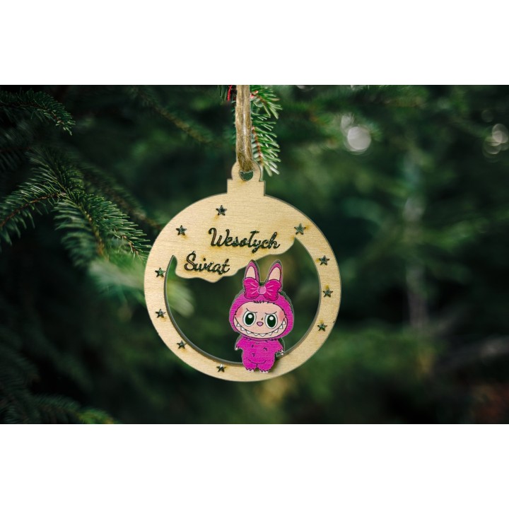 Drewniana Bombka na choinkę