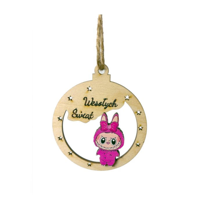 Drewniana Bombka na choinkę