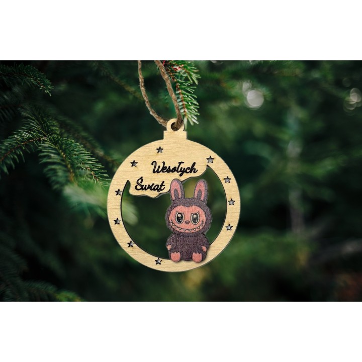 Drewniana Bombka na choinkę