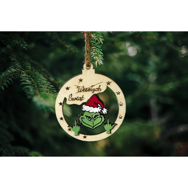 Drewniana Bombka na choinkę