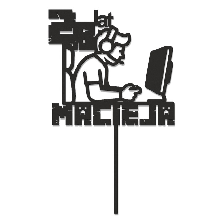 Topper na tort - urodziny + imię Programista