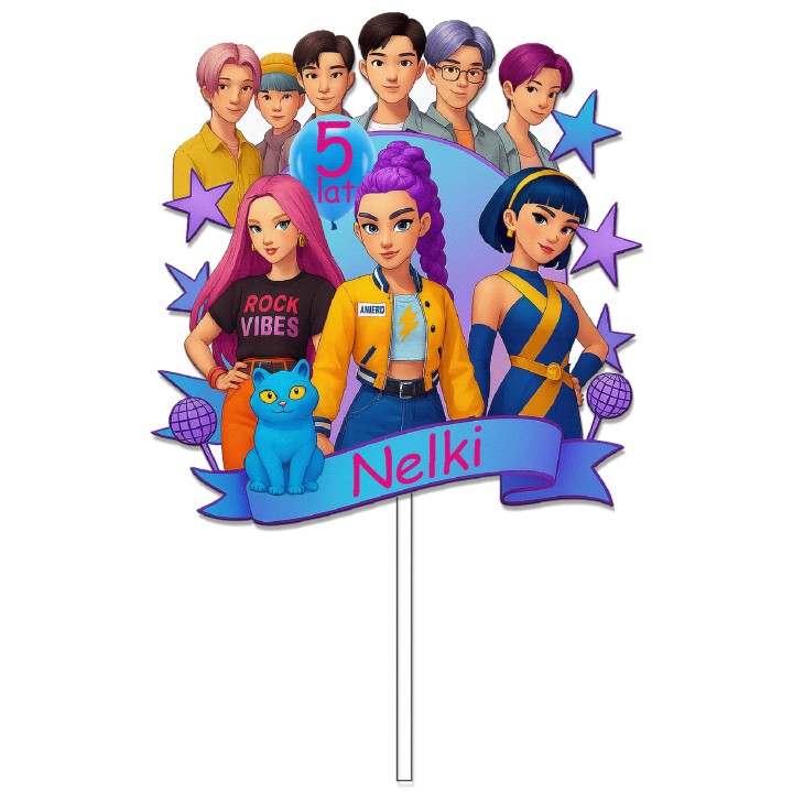 Topper na tort - urodziny + imię HUNTRIX DEMON