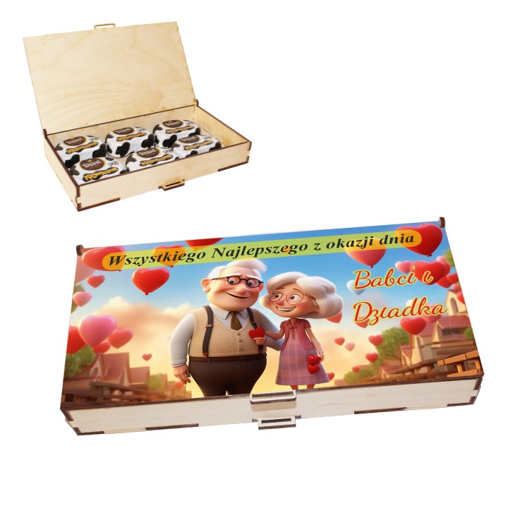 Prezent na Dzień Babci i Dziadka pudełko na słodycze