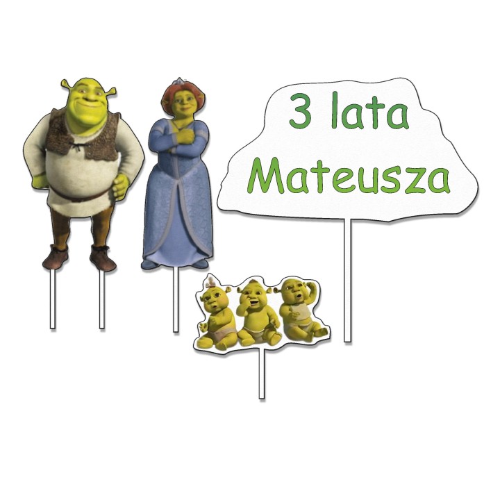 Topper na tort - urodziny + imię Shrek