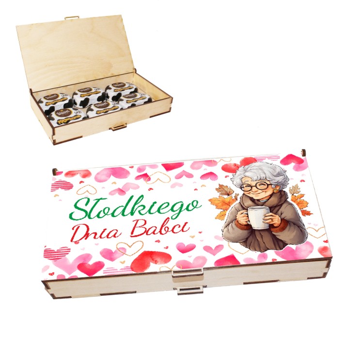 Prezent na Dzień Babci i Dziadka pudełko na słodycze