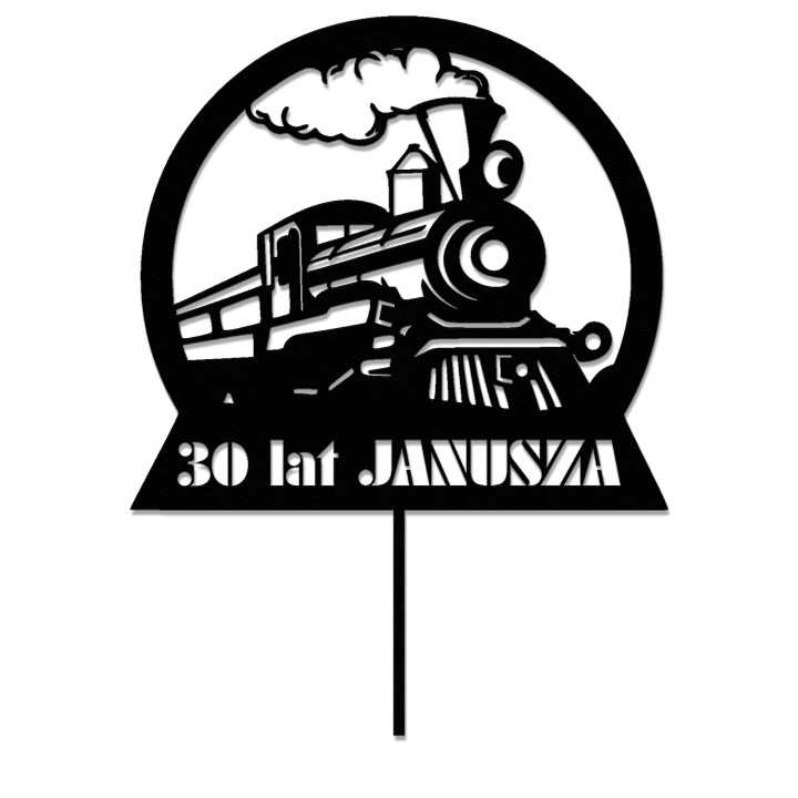 Topper na tort - urodziny + imię lokomotywa