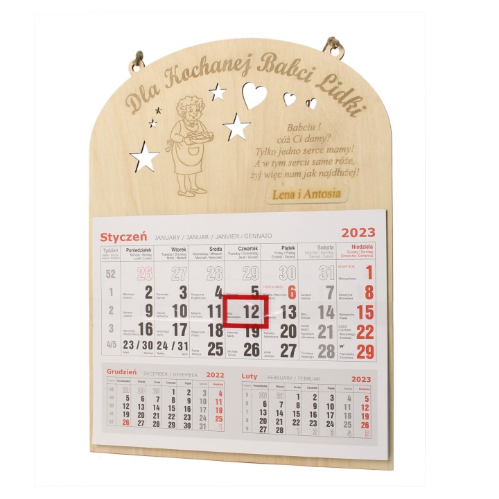 Kalendarz na Dzień Babci i Dziadka