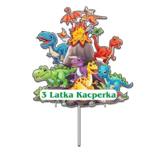 Topper na tort - urodziny + imię Dino