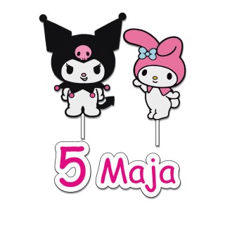 Topper na tort - urodziny + imię Kuromi