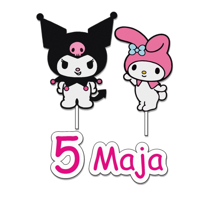 Topper na tort - urodziny + imię Kuromi