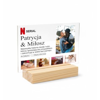 Personalizowana Ramka Netflix + Drewniana Podstawka Prezent