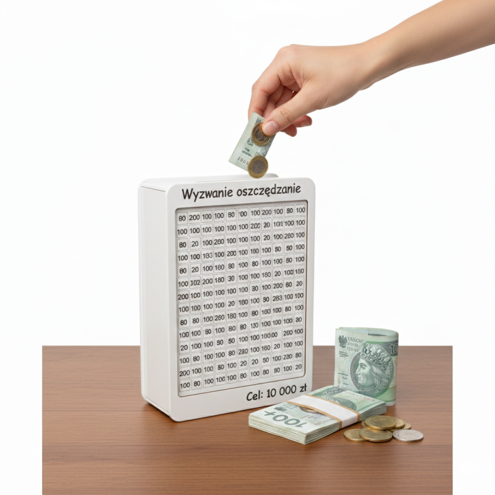 Skarbonka „Wyzwanie oszczędzanie” – motywacja w eleganckiej formie!