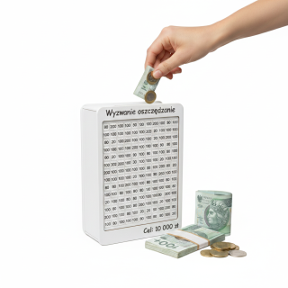 Skarbonka „Wyzwanie oszczędzanie” – motywacja w eleganckiej formie!