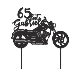 Topper na tort - urodziny + imię motor